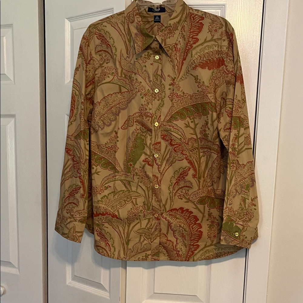 Chaps fall floral print long sleeve blouse. NWT size 2X